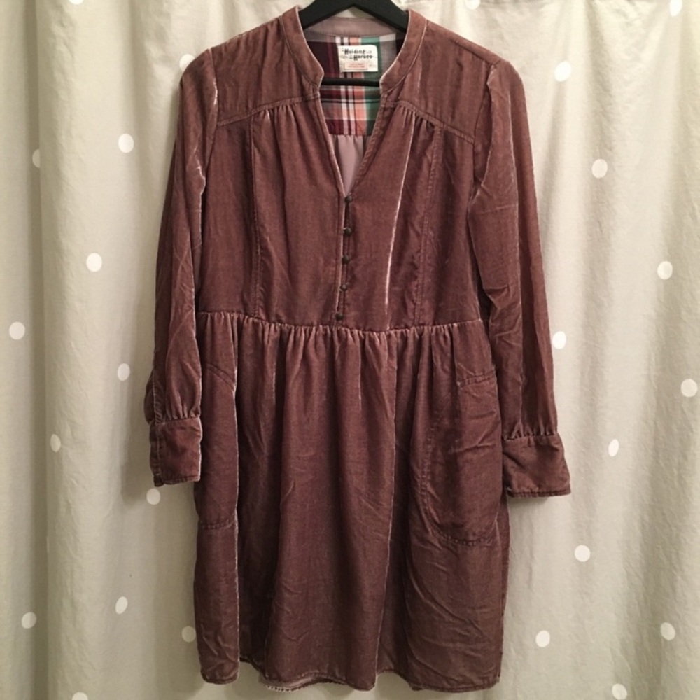 Anthropologie Holding Horses Velvet Dress